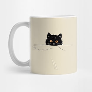 Black cat in pocket Mug